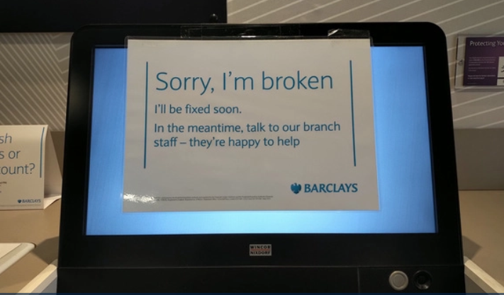 Barclays is broken sign